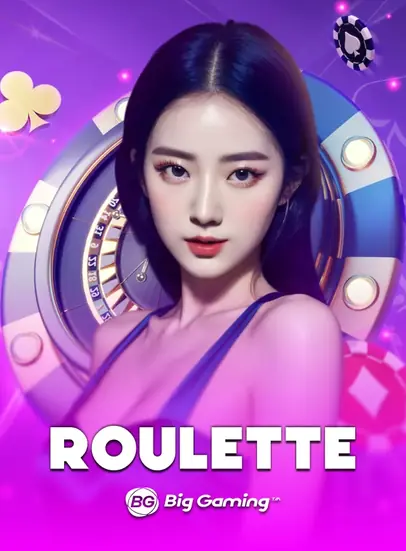 ปกโต๊ะสด Roulette หญิงสาวหน้ากงล้อรูเล็ตสดในธีมสีม่วง