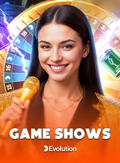 ปกรายการสด Game Shows พิธีกรหญิงถือไมโครโฟนดำเนินรายการ