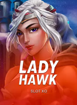 ปกเกม Lady Hawk หญิงสาวผมขาวสวยสง่าในโทนสีส้มแดง