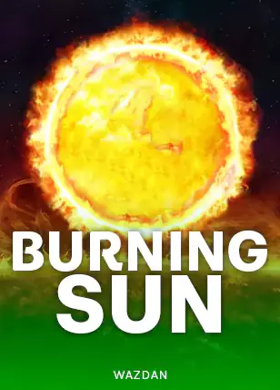 ปกเกม Burning Sun รูปดวงอาทิตย์ลุกโชนบนพื้นหลังสีเขียว