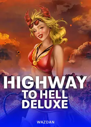 ปกเกม Highway to Hell Deluxe หญิงผมบลอนด์ชุดแดงท่ามกลางเปลวไฟ